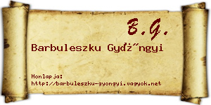 Barbuleszku Gyöngyi névjegykártya